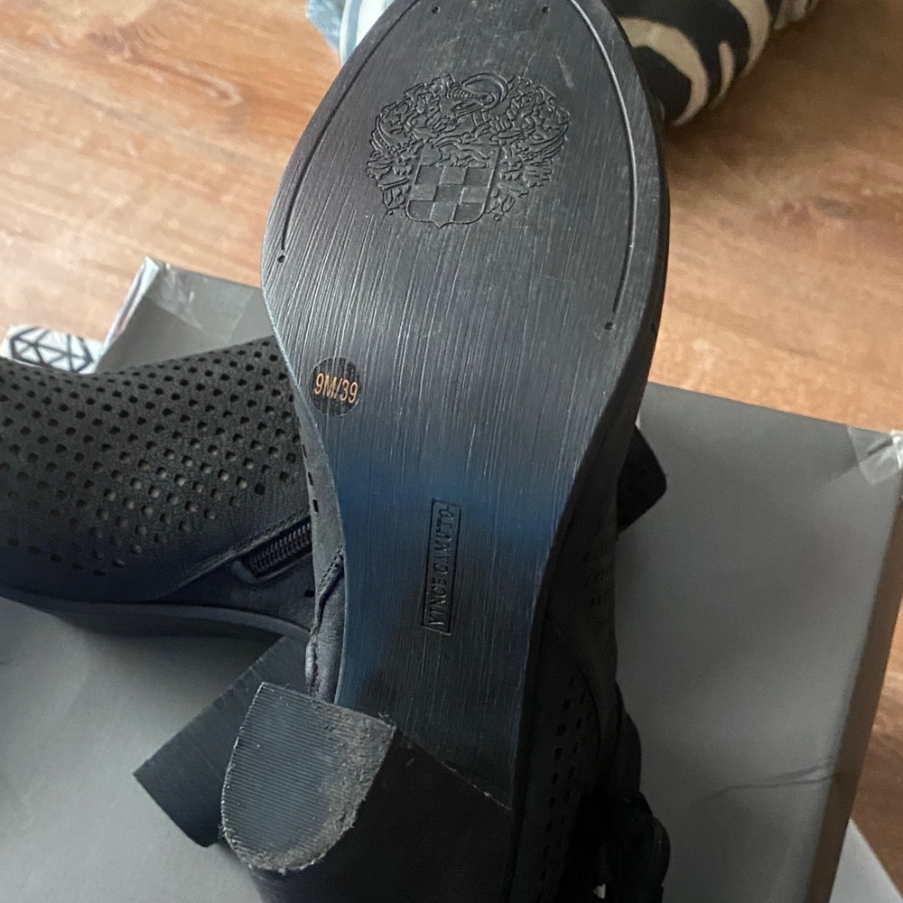 Vince Camuto Black Perforated Ankle Booties - Picture 5 of 7